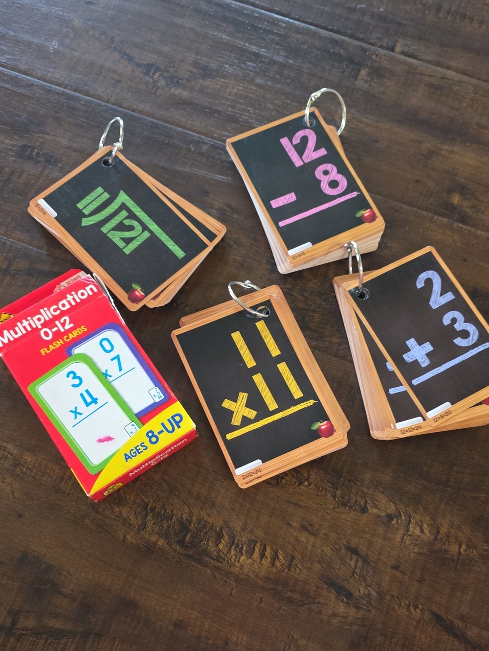 Math Flash Cards - Black Chalkboard Style (Multicolor)